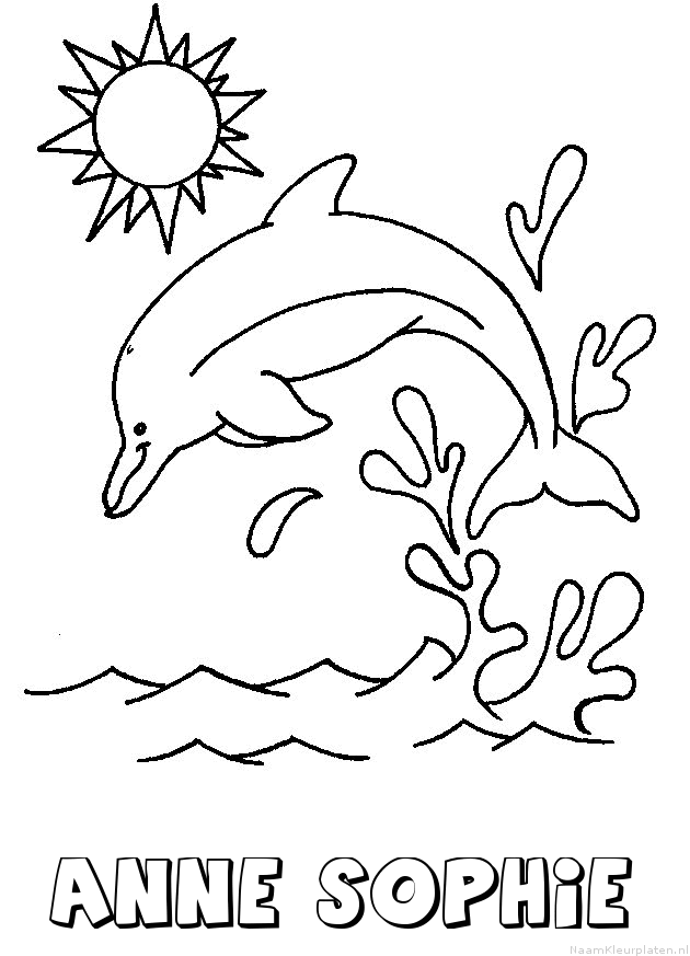 Anne sophie dolfijn kleurplaat